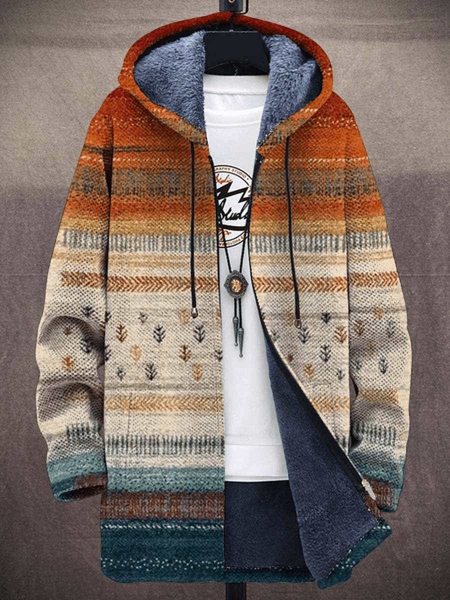 Kunstvoll gestalteter Kapuzenpullover für Männer, ideal für Herbst- und Wintertage