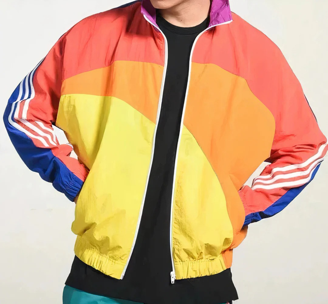 Leichte Herren-Sommerjacke im bunten Vintage-Stil mit auffälligem Retro-Design