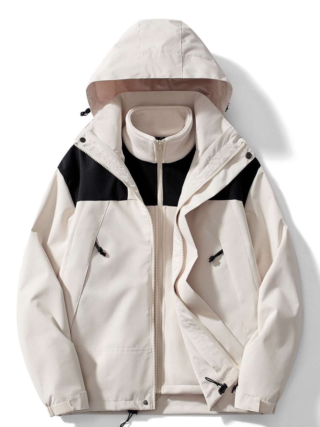 Wasserdichte warme 3-Lagen-Winterjacke, schützt vor Kälte und Nässe bei extremem Wetter.