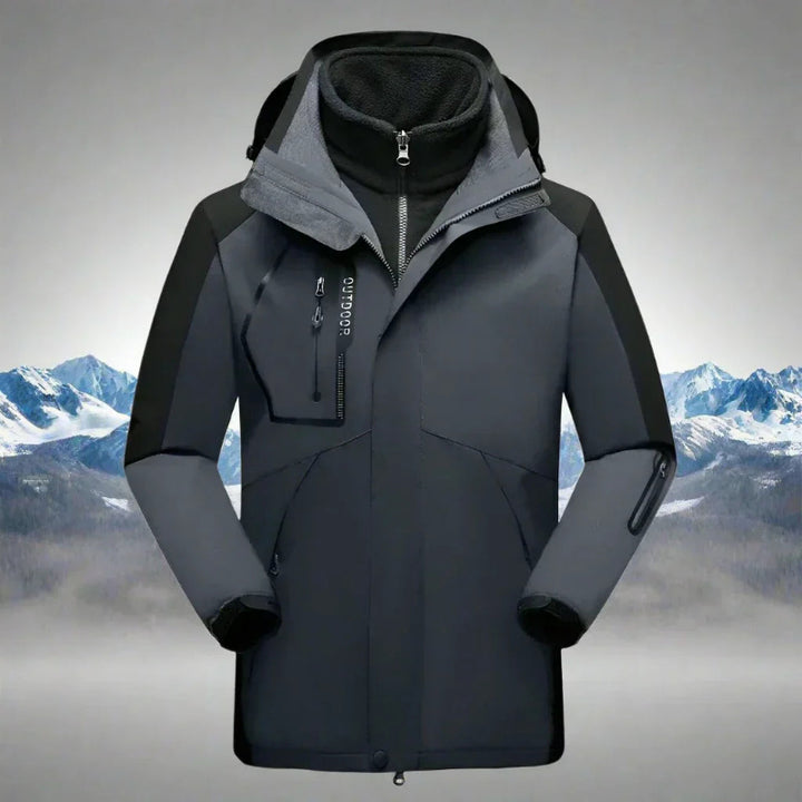 Vielseitige 3-in-1-Skijacke für Herren mit isolierter Innenjacke und wetterfester Außenhülle