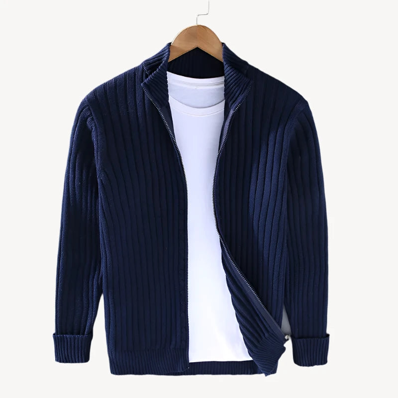 HerrenOase | Moderne Strickjacke mit Reißverschluss