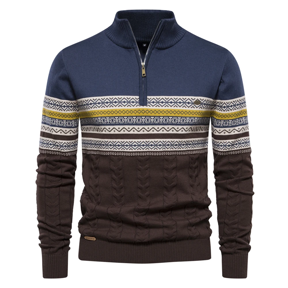 Stilvoller Herrenpullover mit Reißverschluss aus weichem Material