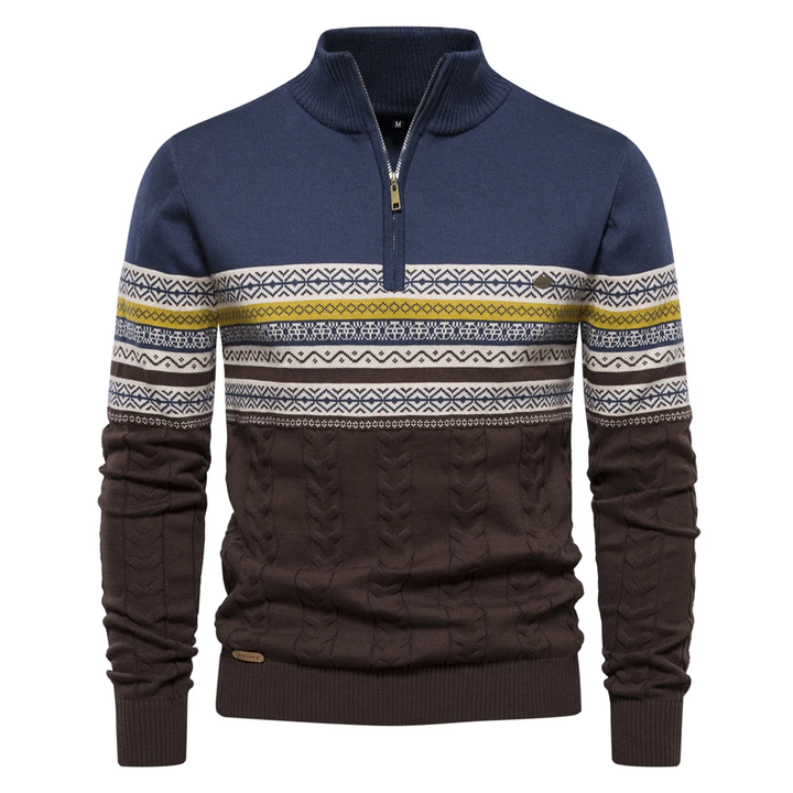 Stilvoller Herrenpullover mit Reißverschluss aus weichem Material