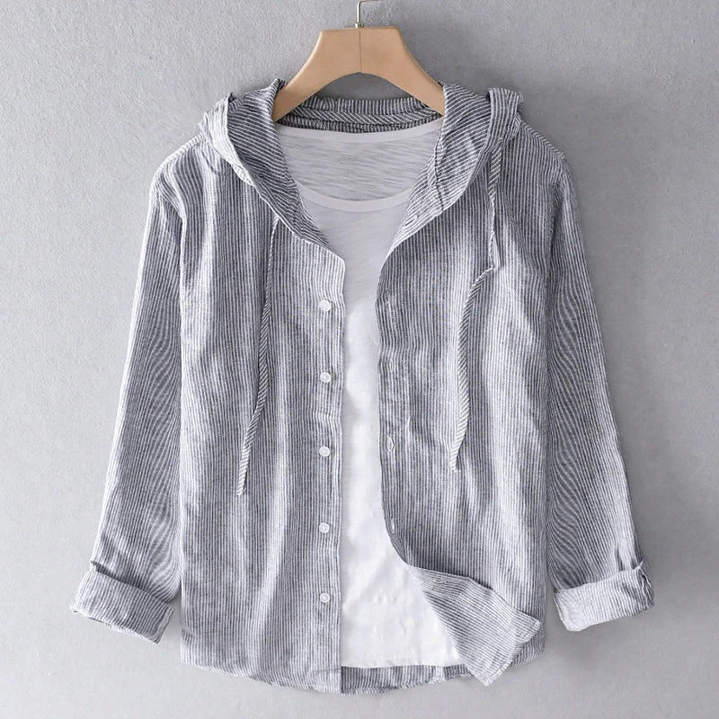 Herren atmungsaktive Bluse mit Kapuze in modernem Design für Alltag und Freizeit