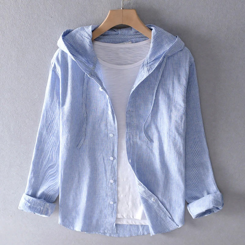 Herren atmungsaktive Bluse mit Kapuze in modernem Design für Alltag und Freizeit