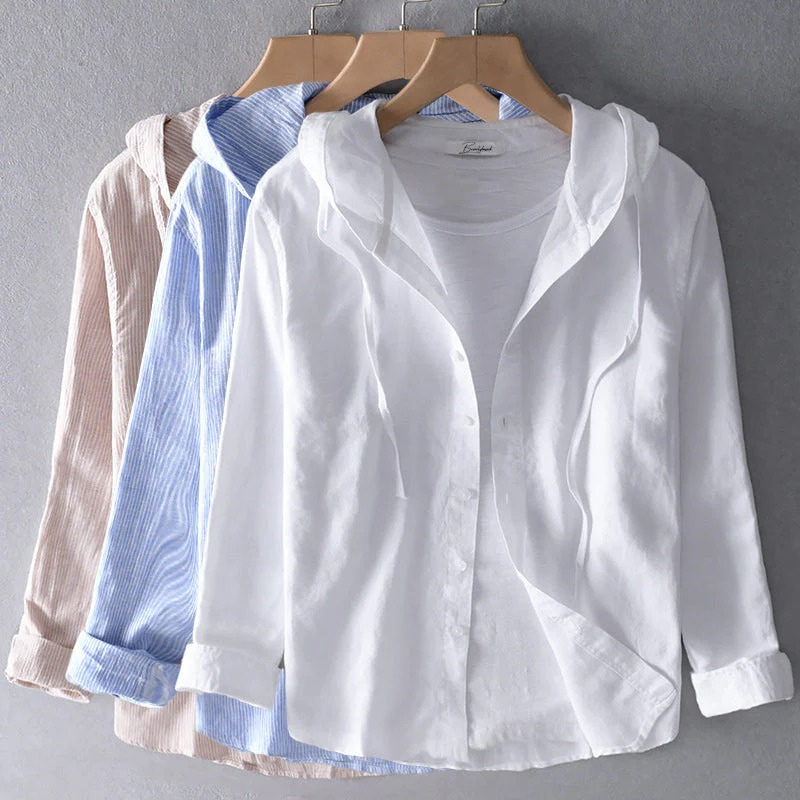 Herren atmungsaktive Bluse mit Kapuze in modernem Design für Alltag und Freizeit