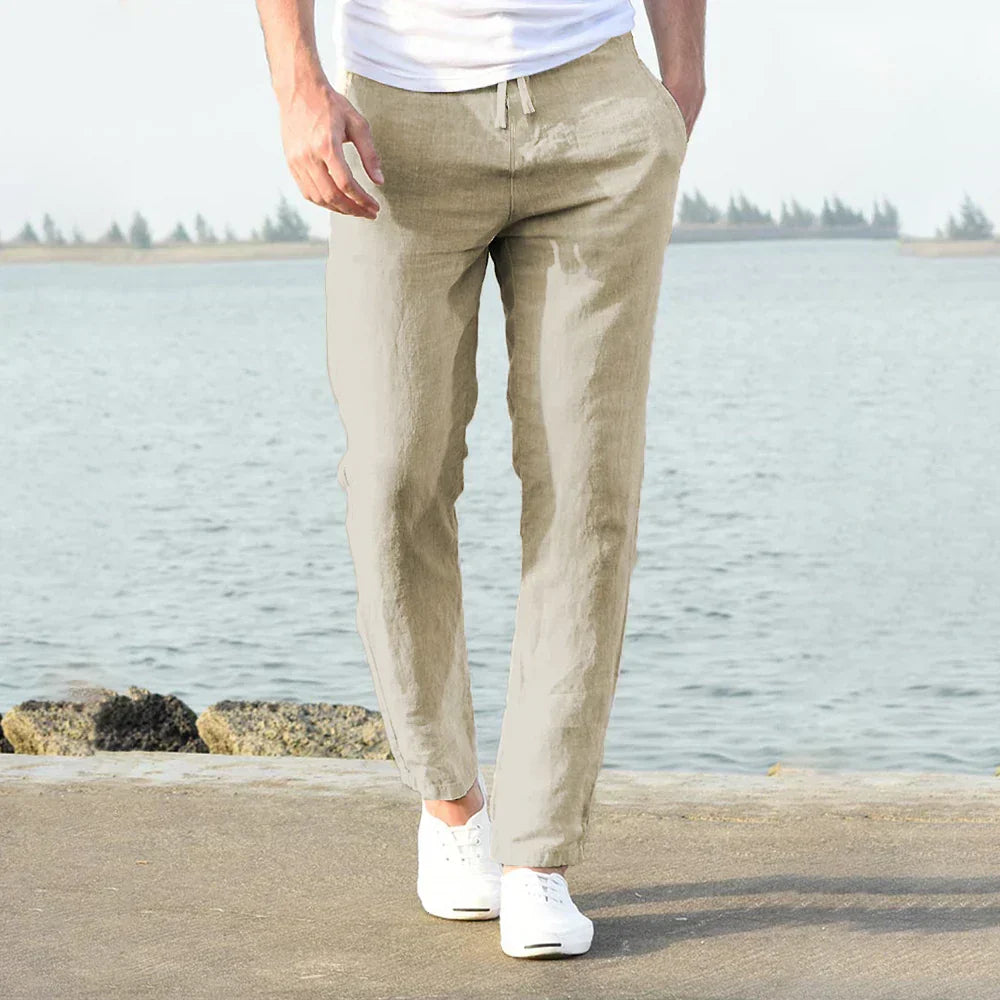 Atmungsaktive Sommerhosen aus Leinen für Frauen, perfekt für warme Tage und luftige Outfits.