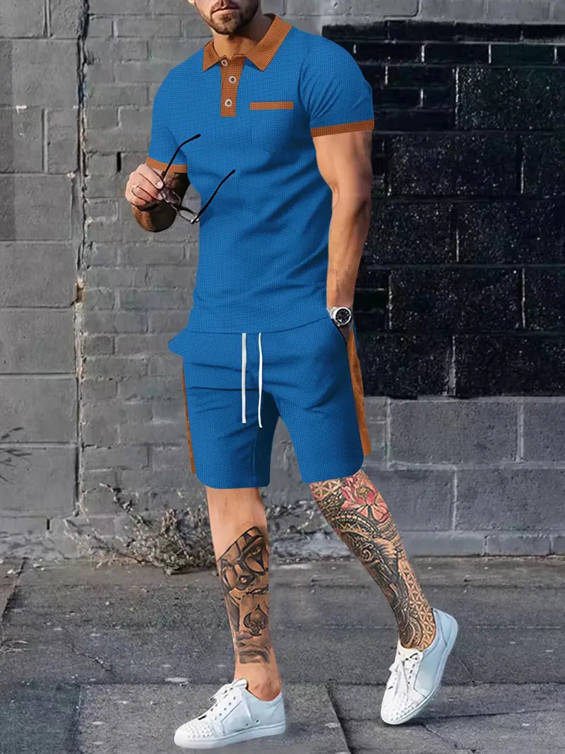 Atmungsaktives Poloshirt und Shorts-Set für Männer – leicht, bequem und perfekt für aktive Sommertage.
