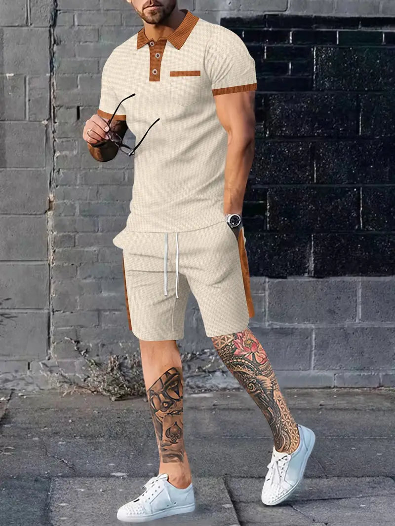 Atmungsaktives Poloshirt und Shorts-Set für Männer – leicht, bequem und perfekt für aktive Sommertage.