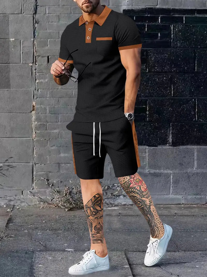 Atmungsaktives Poloshirt und Shorts-Set für Männer – leicht, bequem und perfekt für aktive Sommertage.