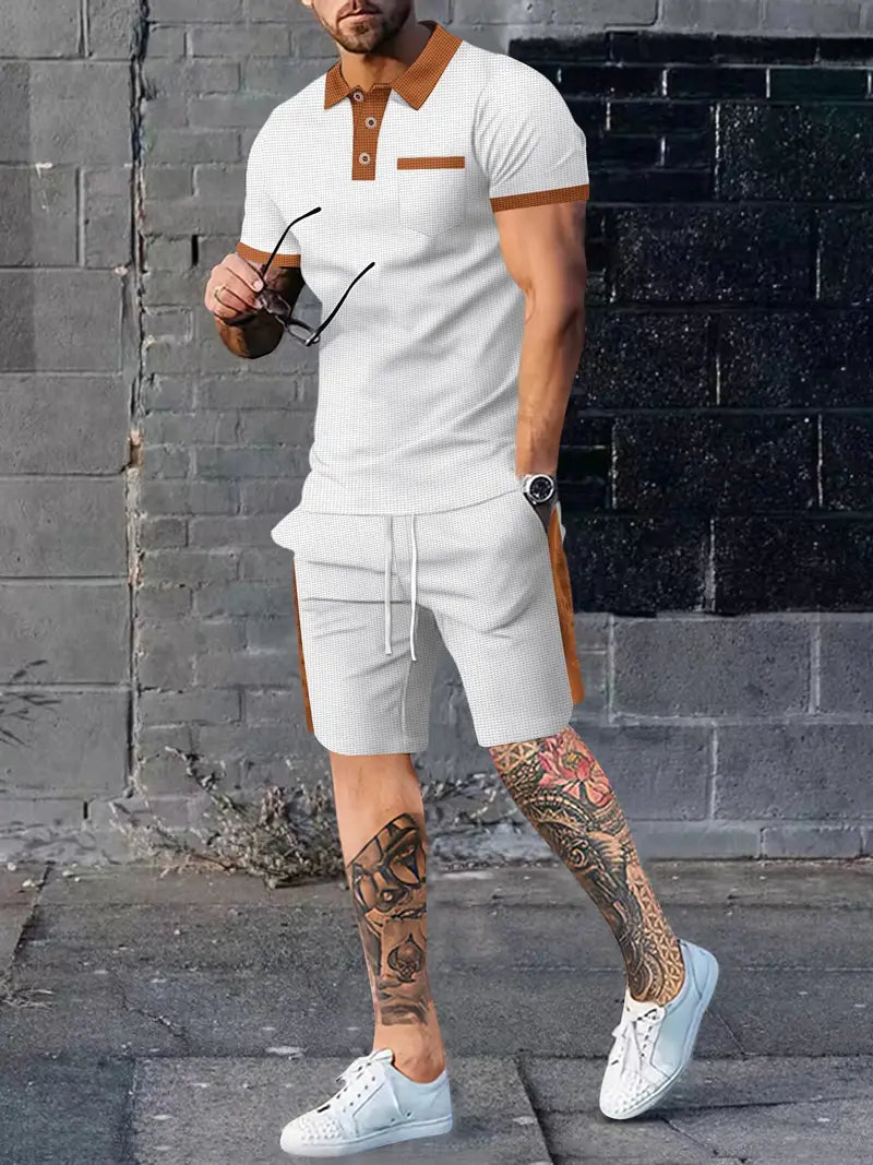 Atmungsaktives Poloshirt und Shorts-Set für Männer – leicht, bequem und perfekt für aktive Sommertage.