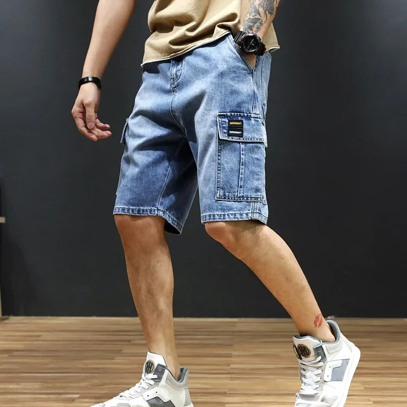Bequeme Herren Denim Cargo Kurzhose – lässig, funktional und perfekt für den Sommer