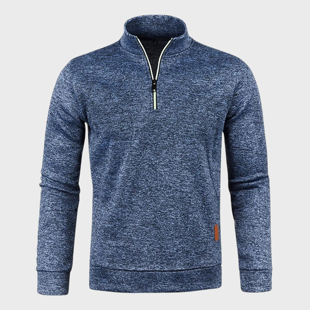 Bequemer Pullover mit Reißverschluss für Männer, ideal für Herbst- und Wintertage.