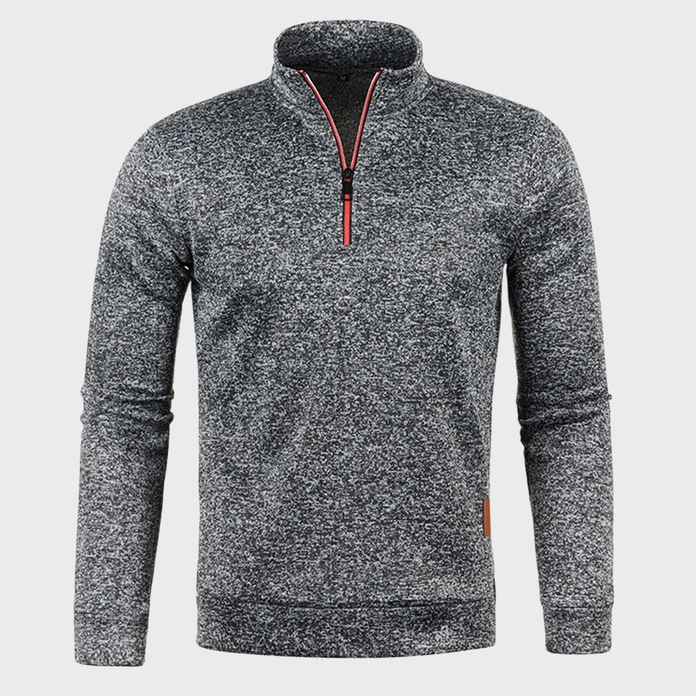 Bequemer Pullover mit Reißverschluss für Männer, ideal für Herbst- und Wintertage.