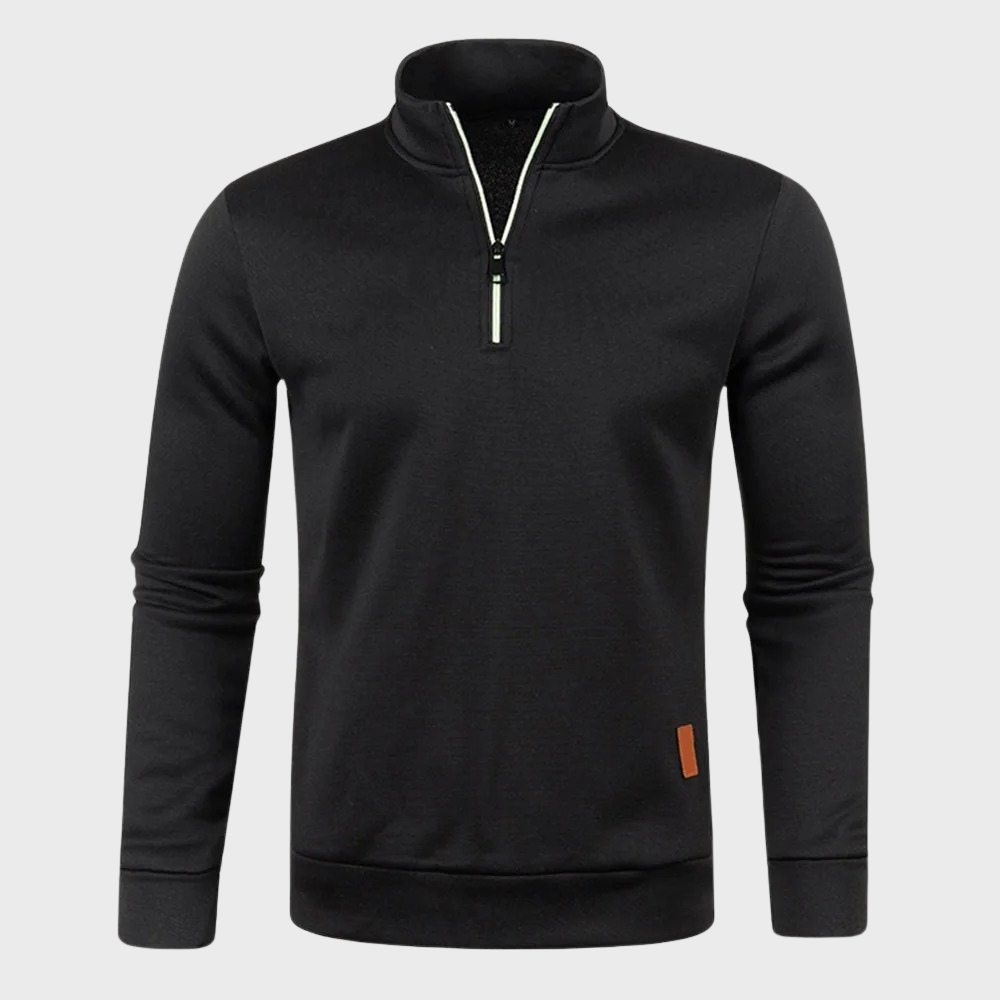 Bequemer Pullover mit Reißverschluss für Männer, ideal für Herbst- und Wintertage.