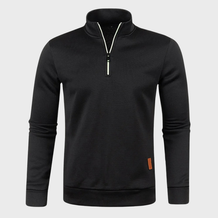 Bequemer Pullover mit Reißverschluss für Männer, ideal für Herbst- und Wintertage.