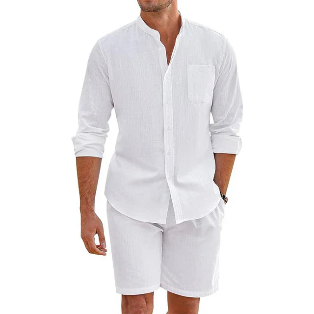 Bequemes Herren-Hemd und Shorts-Set für den Sommer – luftig, stilvoll und perfekt für warme Tage.