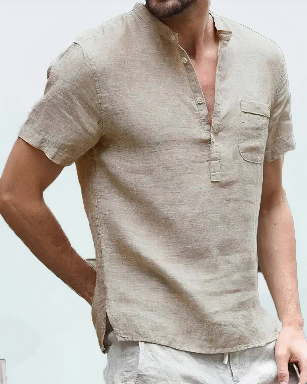 Bequemes Sommerhemd aus Leinen für Männer, ideal für warme Tage und eleganten Stil