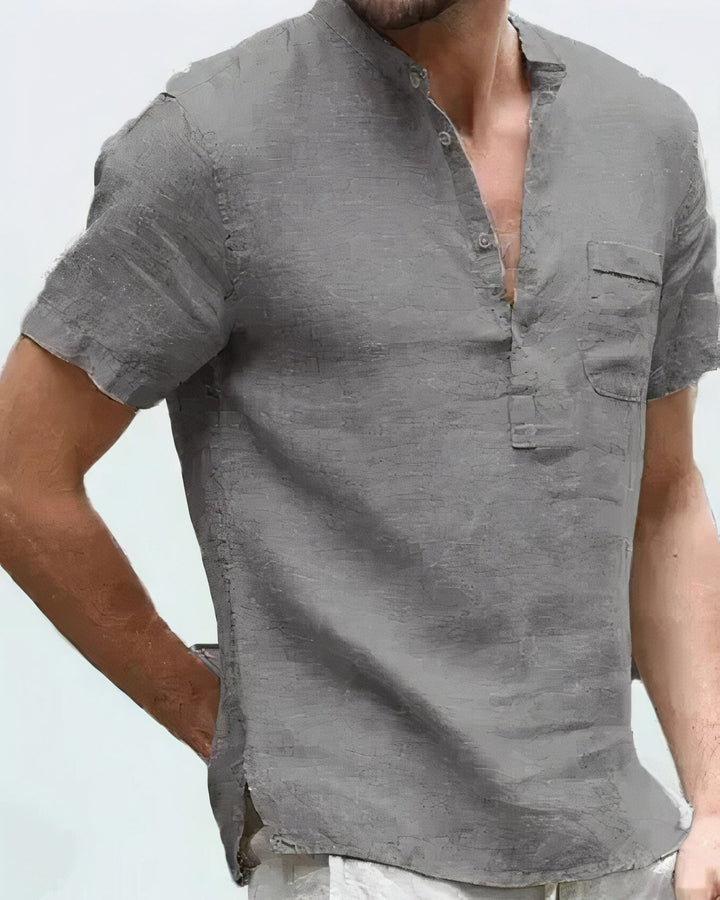 Bequemes Sommerhemd aus Leinen für Männer, ideal für warme Tage und eleganten Stil
