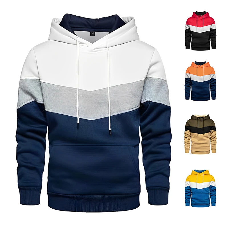 Bunter Winter-Kapuzenpullover für Männer, warm und stilvoll für kalte Herbst- und Wintertage