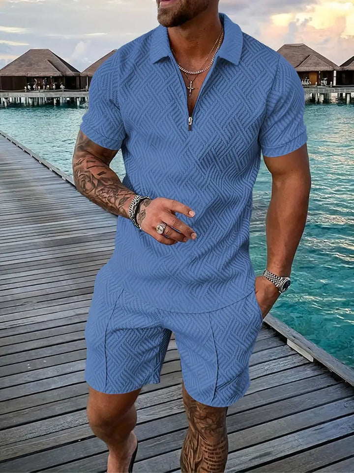 Coole Shorts und Hemd-Set für Männer, perfekt für den Sommerurlaub oder Freizeitaktivitäten