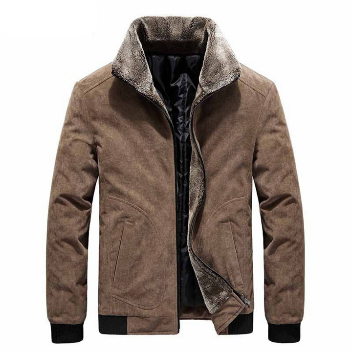 Herrenjacke aus Denim mit warmem Fleece-Innenfutter, ideal für Wintertage