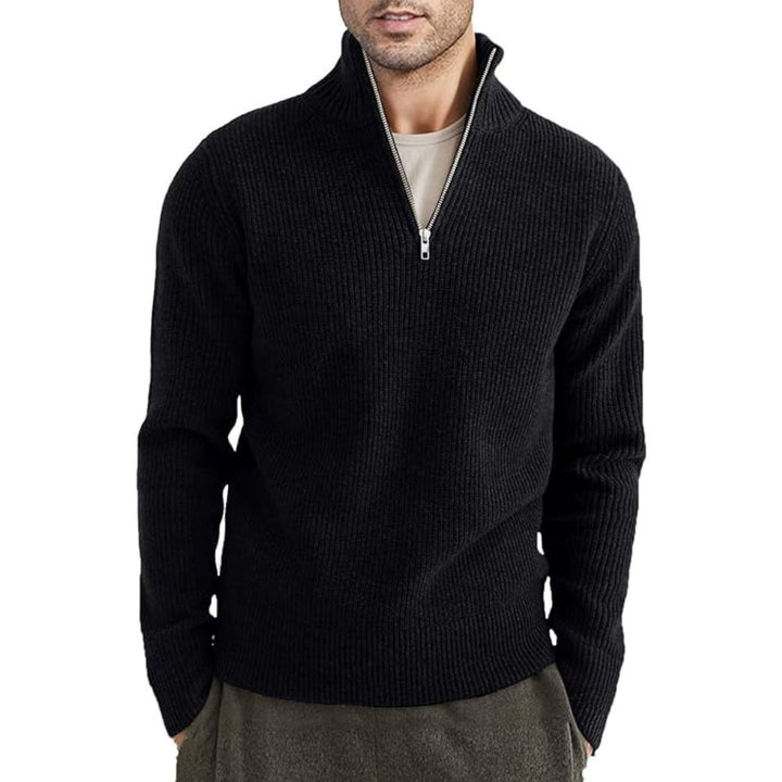 Dicker Pullover mit Reißverschluss für Herren, ideal für Herbst und Winter, bietet Wärme und Komfort.