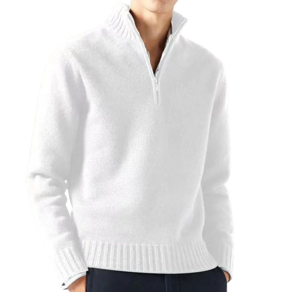Dicker Pullover mit Reißverschluss für Herren, ideal für Herbst und Winter, bietet Wärme und Komfort.