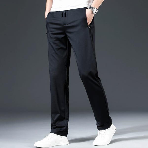Elegante Anti-Falten-Hose für Männer, ideal für Herbst- und Wintertage.