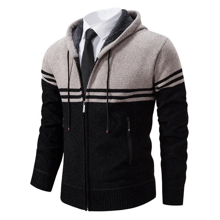 Elegante Herren-Strickjacke, ideal für stilvolle und warme Herbst- und Wintertage.
