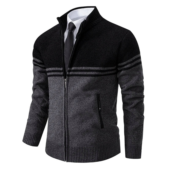 Elegante Herren-Strickjacke, ideal für stilvolle und warme Herbst- und Wintertage.