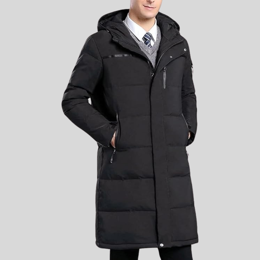 Elegante lange Winterjacke für Herren mit hochwertigem Design