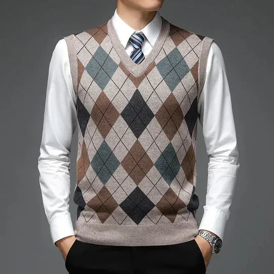 Elegante Pullover-Weste für Männer, ideal für Herbst- und Wintertage.