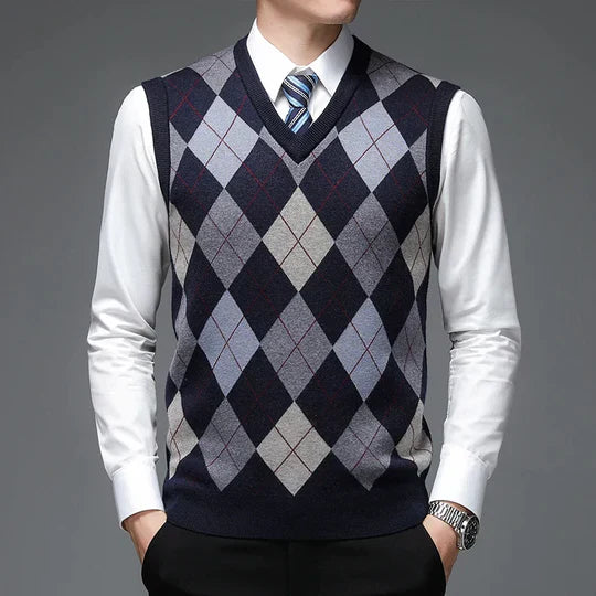 Elegante Pullover-Weste für Männer, ideal für Herbst- und Wintertage.