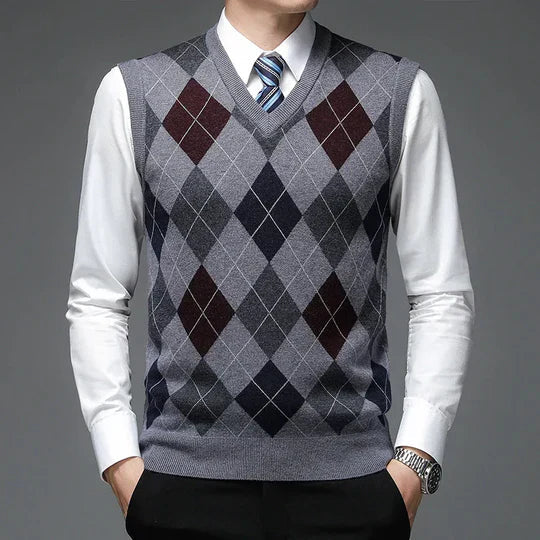 Elegante Pullover-Weste für Männer, ideal für Herbst- und Wintertage.