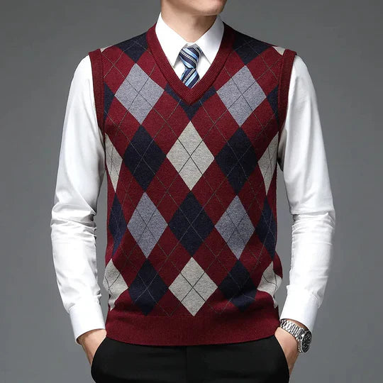 Elegante Pullover-Weste für Männer, ideal für Herbst- und Wintertage.