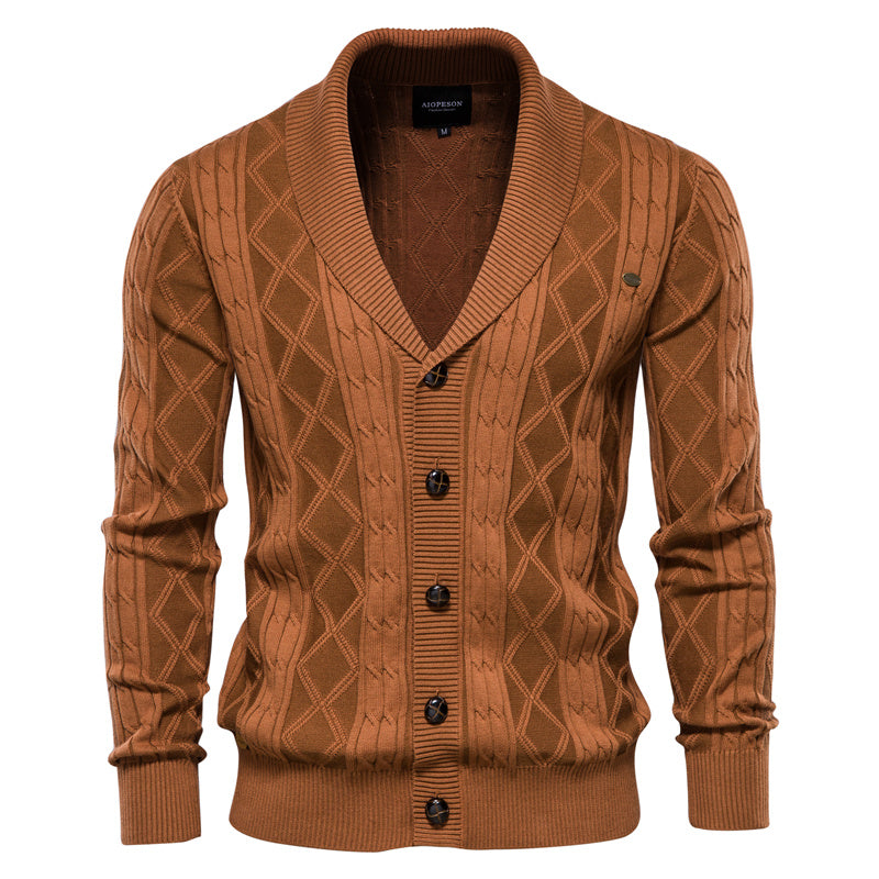 Elegante Strickjacke für Männer, ideal für stilvolle und gemütliche Herbst- und Wintertage.