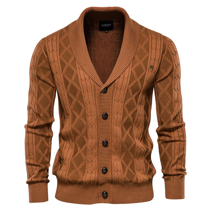 Elegante Strickjacke für Männer, ideal für stilvolle und gemütliche Herbst- und Wintertage.