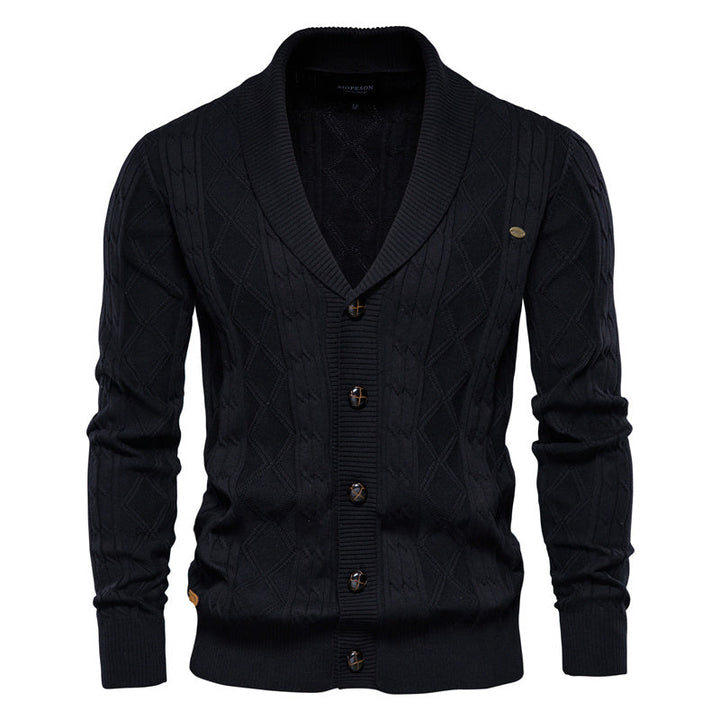Elegante Strickjacke für Männer, ideal für stilvolle und gemütliche Herbst- und Wintertage.