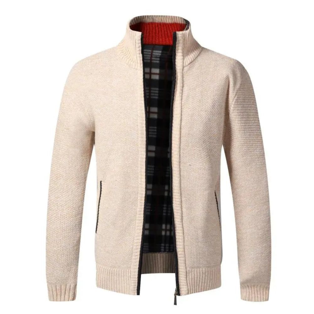 Elegante warme Fleece-Strickjacke für Herren – perfekter Mix aus Komfort und Stil für kühle Herbst- und Wintertage.