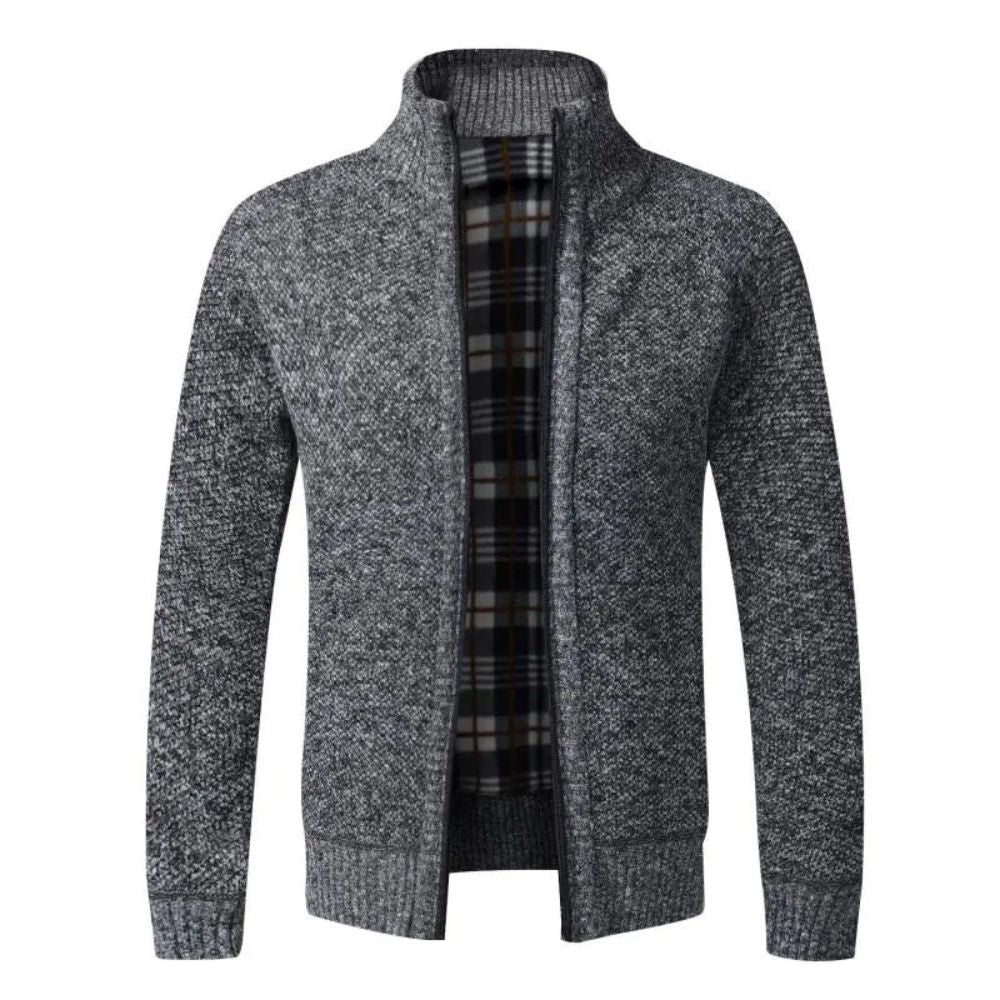 Elegante warme Fleece-Strickjacke für Herren – perfekter Mix aus Komfort und Stil für kühle Herbst- und Wintertage.