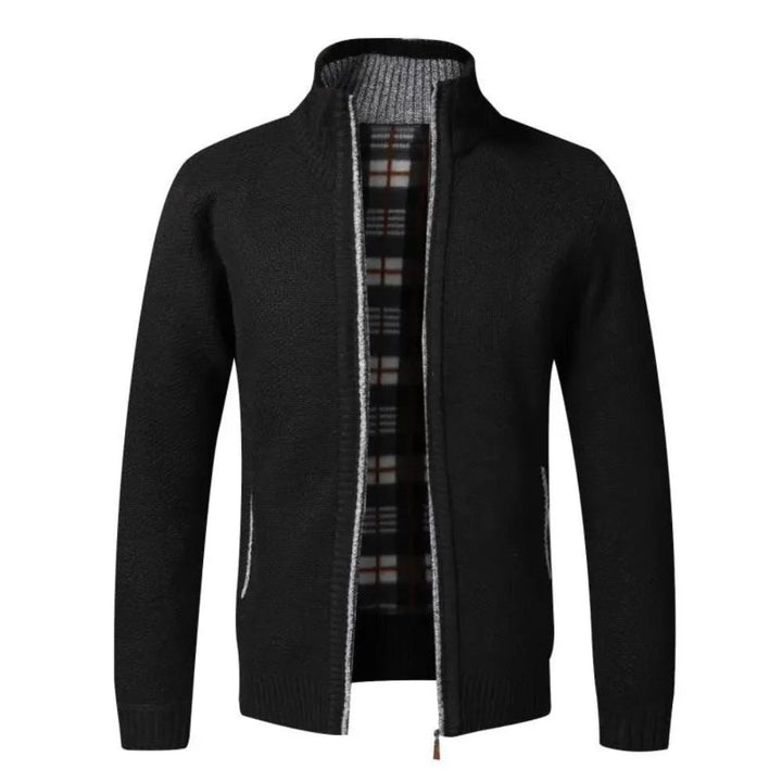 Elegante warme Fleece-Strickjacke für Herren – perfekter Mix aus Komfort und Stil für kühle Herbst- und Wintertage.