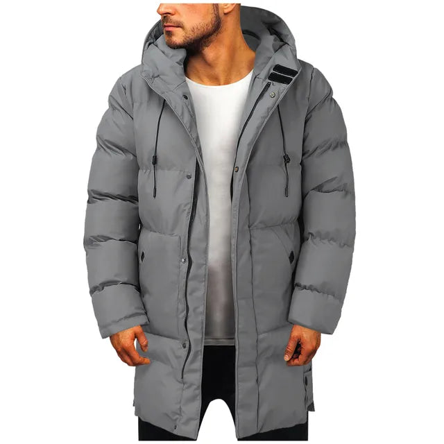 Elegante warme Parka-Jacke für Herren, ideal für kalte Herbst- und Wintertage.