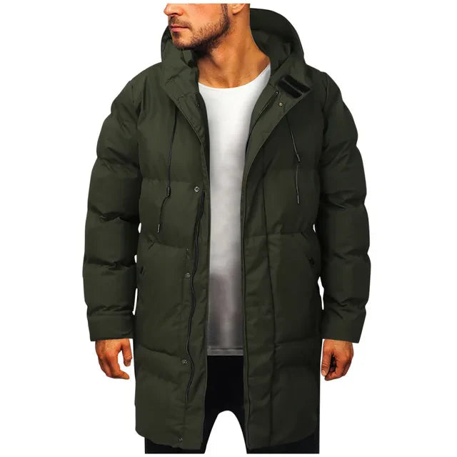 Elegante warme Parka-Jacke für Herren, ideal für kalte Herbst- und Wintertage.