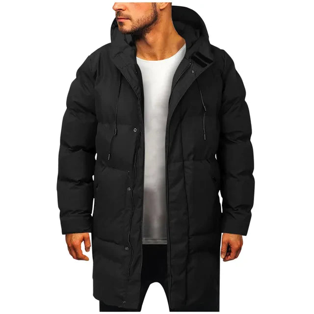 Elegante warme Parka-Jacke für Herren, ideal für kalte Herbst- und Wintertage.