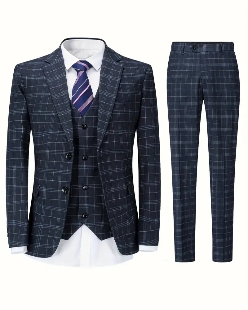 Eleganter gestreifter Herrenanzug für Hochzeitsgäste – moderner Slim Fit Anzug mit feinem Streifenmuster für festliche Anlässe