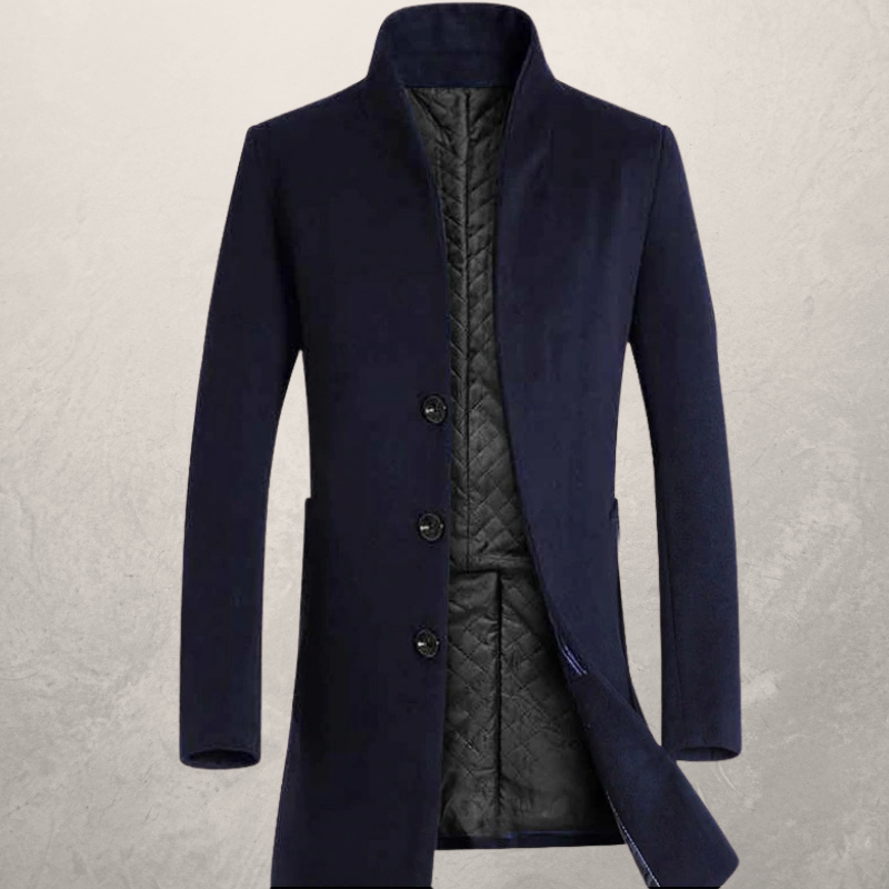 Eleganter Herrenmantel in klassischem Design, perfekt für kalte Herbst- und Wintertage