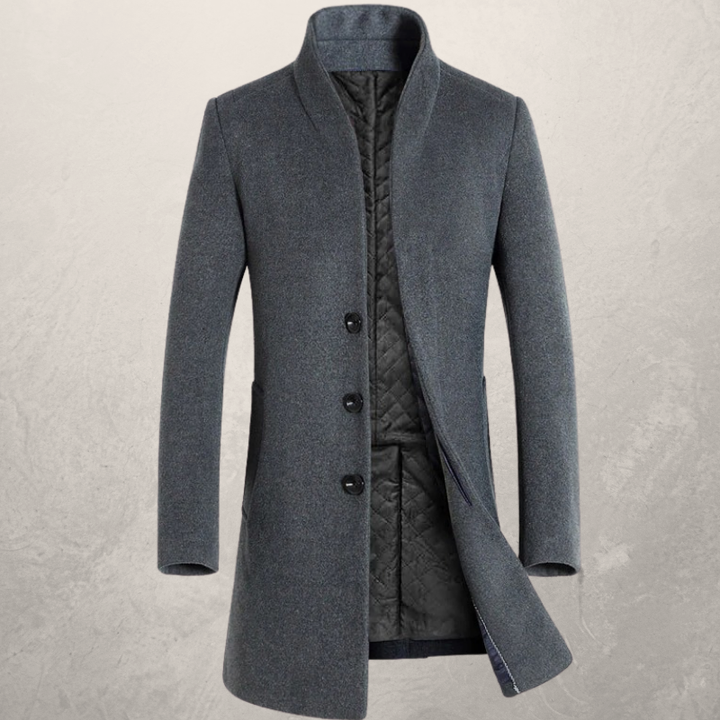 Eleganter Herrenmantel in klassischem Design, perfekt für kalte Herbst- und Wintertage