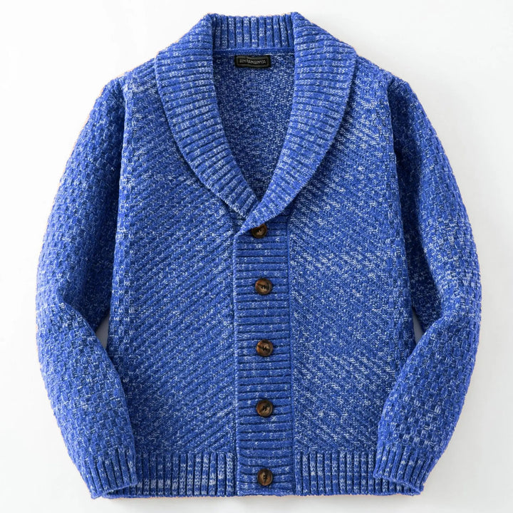 Eleganter Strickcardigan für Männer in luxuriöser Verarbeitung, ideal für kalte Tage und vielseitige Looks.