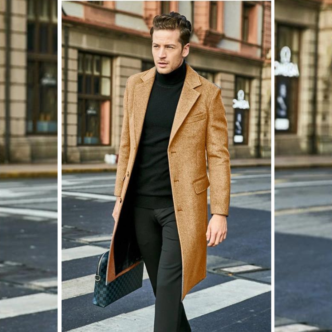 Eleganter Premium-Mantel für Herren, ideal für kühle Herbst- und Wintertage